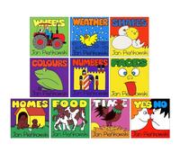 Jan Pienkowski 10 Books Children Collection Set (Wheels, Weather, Shapes, Colours, Numbers, Faces, Homes, Food, Time & Yes No)