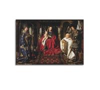 Jan Van Eyck Painter Works (madonna col bambino con Canon Van der Paele) poster artistico su tela, decorazione artistica da parete moderna per la casa, 50 x 75 cm