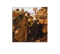 Jan Van Eyck Painter Works (San Francesco d'Assisi che riceve le stimmate) poster artistico da parete con stampa estetica artistica da parete su tela moderna per camera da letto, 60 x 60 cm
