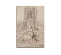 Jan Van Eyck Painter Works (St Barbara) poster artistico da parete su tela a scorrimento per soggiorno decorazione per la casa, 60 x 90 cm