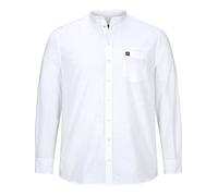 Jan Vanderstorm, camicia da uomo Kallu a maniche lunghe con collo alla coreana, bianco, 6XL