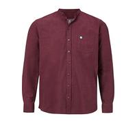 Jan Vanderstorm, camicia da uomo Kallu a maniche lunghe con collo alla coreana, rosso scuro, 5XL