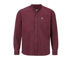 Jan Vanderstorm, camicia da uomo Kallu a maniche lunghe con collo alla coreana, rosso scuro, 5XL