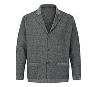 Jan Vanderstorm Cardigan da uomo Asger non foderato, giacca | blazer | cardigan in materiale elegante e sottile | taglie grandi L-7XL, grigio scuro, 5XL