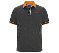 Jan Vanderstorm Polo da uomo Isfried in 100% cotone, colletto polo e abbottonatura in design a contrasto, maniche corte, polo | taglie forti di L-7XL Comfort Fit, grigio scuro, XXL