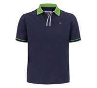 Jan Vanderstorm Polo da uomo Isfried in 100% cotone, colletto polo e abbottonatura in design a contrasto, maniche corte, polo | taglie forti di L-7XL Comfort Fit, Blu, 3XL