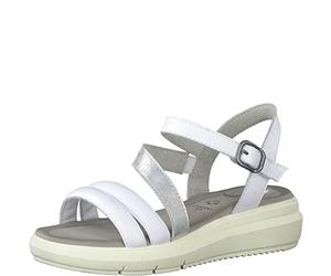 Jana 8-88202-20, Sandali bassi Donna, Bianco ( WHITE/SILVER ), 41 EU Larga