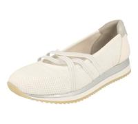 Jana Ballerine da Donna con Cinturino vegane, Bianco (White/Silver), 37 EU