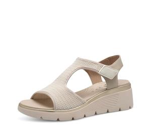 Jana Coshy Sandali da donna piatti con chiusura a strappo Comodi, Beige (Beige), 38 EU