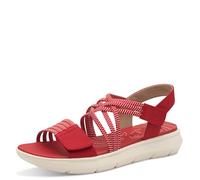 Jana Coshy Sandali da donna piatti con chiusura a strappo Vegan, Rosso (Red), 39 EU