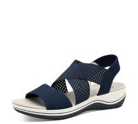 Jana Coshy Sandali da donna piatti Elastiche Vegan, Blu (Navy), 37 EU