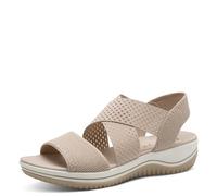 Jana Coshy Sandali da donna piatti Elastiche Vegan, Multicolore (Beige/Gold), 42 EU