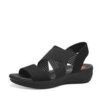 Jana Coshy Sandali da donna piatti Elastiche Vegan, Nero (Black), 36 EU