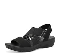 Jana Coshy Sandali da donna piatti Elastiche Vegan, Nero (Black), 42 EU
