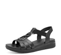 Jana Damen Flache Sandale Vegan, Bassi Donna, Nero, 39 EU