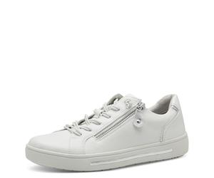 Jana Damen Sneaker Flach mit Reißverschluss Vegan, Scarpe da Ginnastica Donna, Bianco, 42 EU