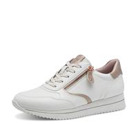 Jana Damen Sneaker Flach mit Reißverschluss Vegan, Scarpe da Ginnastica Donna, Bianco, Oro Rosa, 42 EU