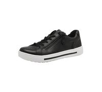 Jana Damen Sneaker Flach mit Reißverschluss Vegan, Scarpe da Ginnastica Donna, Nero, 42 EU