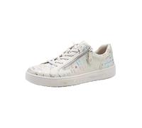 Jana Damen Sneaker Flach mit Reißverschluss Vegan, Scarpe da Ginnastica Donna, Stampa Bianca, 38 EU