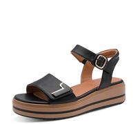 Jana Donna Wedge/Plat Sand Multiadj+sandali vegani con zeppa, Nero, 41 EU