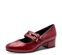 Jana Mary Jane da Donna Tacco Basso Vegane, Rosso (Fire Patent), 42 EU