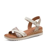 Jana Sandali da donna con zeppa e zeppa, beige oro., 37 EU