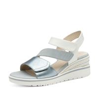 Jana Sandali da Donna con Zeppa Vegan con Chiusura a Strappo, Multicolore (Denim Comb), 39 EU