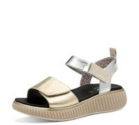 Jana Sandali da donna piatti con suola spessa Vegan, Multicolore (Metallic Comb), 37 EU