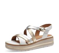 Jana Sandali da donna piatti plateau Vegan, Multicolore (White/Metallic), 41 EU
