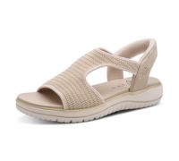 Jana Sandalo da donna, con zeppa, beige, oro, 37 EU