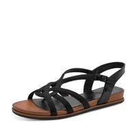 Jana Sandalo piatto Vegan da donna, nero, 37 EU