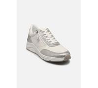 Jana Damen Sneaker Flach mit Reißverschluss Vegan, Scarpe da Ginnastica Donna, Bianco Argento, 37 EU