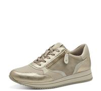 Jana Sneaker da Donna Basse con Cerniera Vegan, Multicolore (Beige/Gold), 36 EU