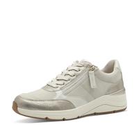 Jana Sneaker da Donna Basse con Cerniera Vegan, Multicolore (Beige/Gold), 40 EU