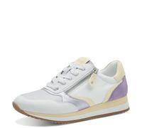 Jana Sneaker da Donna Basse con Cerniera Vegan, Multicolore (White/Lilac), 39 EU