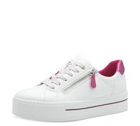 Jana Sneaker da Donna con Suola Platform con Cerniera Vegan, Bianco (White/Fuxia), 40 EU
