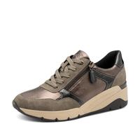 Jana Sneaker da Donna con Zeppa con Cerniera Vegan, Marrone (Taupe Comb), 36 EU