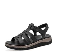 Jana Softline Leather Wedge/Plat Sand 8-28710-46, Sandali Bassi Donna, Nero, 40 EU