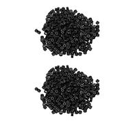 Janasiba 1000 pezzi nero 5 mm silicone imbottito micro link per installazione e molle di estensione dei capelli I-Stock