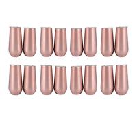 Janasiba 16 confezioni Stemless Champagne Flutes Wine Tumbler, 6 OZ Doppio Isolato Wine Tumbler con coperchio Infragile Cocktail Tazze