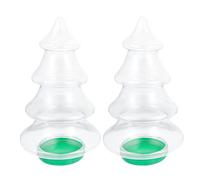 Janasiba 2 barattoli per caramelle natalizie in plastica con coperchio, 1,55 l
