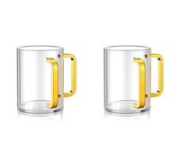 Janasiba 2 bicchieri per lavaggio a mano con manici, 5 bicchieri trasparenti in acrilico per il rituale ebraico Netilato Yadayim