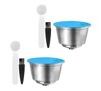 Janasiba 2 capsule riutilizzabili per Gusto, filtro da caffè in acciaio inox per / Gusto Set (con e pennello)