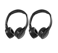 Janasiba 2 confezioni di auricolari senza fili a infrarossi, per auto, DVD, lettore e testa di supporto video, auricolare universale (nero)