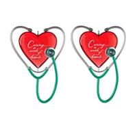 Janasiba 2 Pezzi di Decorazione con Ciondolo A Cuore, Cura dello Stetoscopio A Cuore, Decorazione con Stetoscopio A Cuore, Regalo di Natale, Durevole, Facile da Installare, Facile da Usare.