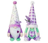 Janasiba 2 pezzi di peluche per lavanda primaverile GNOME scandinava Tomte Elfo Bambola di fiori come da immagine, 16 x 14 x 9 cm, decorazione da giardino