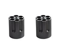 Janasiba 2 portapenne con design a cilindro con 6 fessure, resistente lega di alluminio antiscivolo, decorazione creativa per l'ufficio