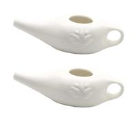 Janasiba 2 x 250 ml Ceramica Neti Vaso di pulizia del naso durevole Vasetto per Beccuccio anti-perdite per risciacquo nasale, lavaggio e donna, colore: