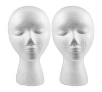 Janasiba 2 x 27,5 x 52 cm, testa manichino, schiuma femminile (polistirolo), espositore per , cuffie, accessori per capelli