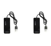 Janasiba 2 x 3 porte USB 2.0 Hub esterno 7.1 Ch Sound Card Headset Microfono Adattatore per PC Nero